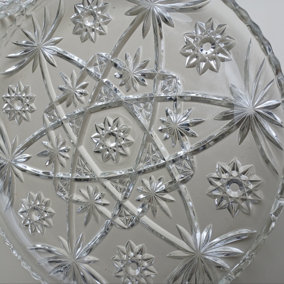 Vintage Anchor Hocking Star Of David Prescut Glass Plate 13.5" - Picture 5 of 15